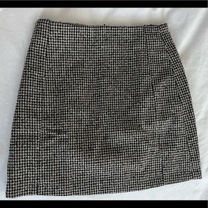 Mango black & white houndstooth woven mini skirt